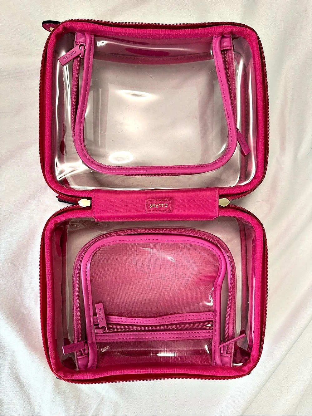 Calpak Medium Clear Cosmetics Case - Dragonfruit